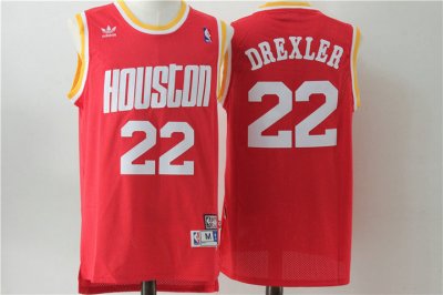 NBA 22 Drexler Rockets Maillot Retro Rouge